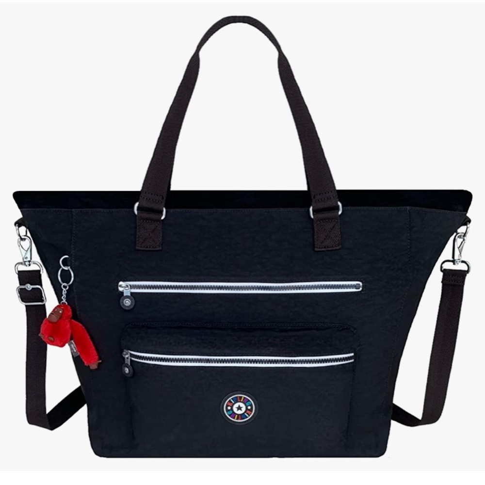 Kipling Travel Tote bag Trolley sleeve Black White Red Crossbody New NWT